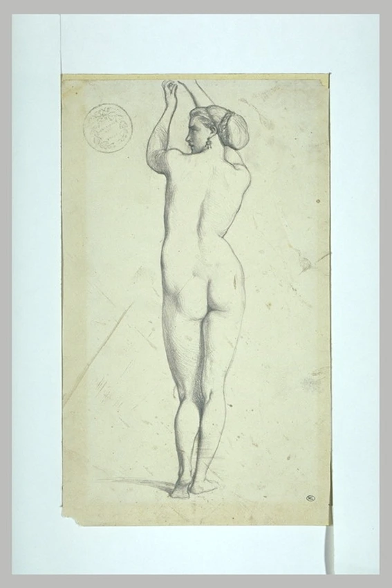 Henri Regnault - Jeune femme nue, de dos, tournant la tête