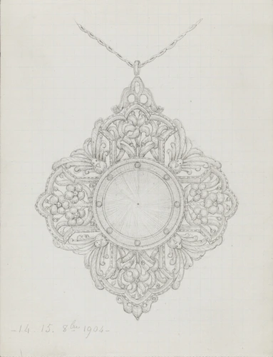 Médaille à motif floral, végétal et oiseau - Enguerrand du Suau de la Croix