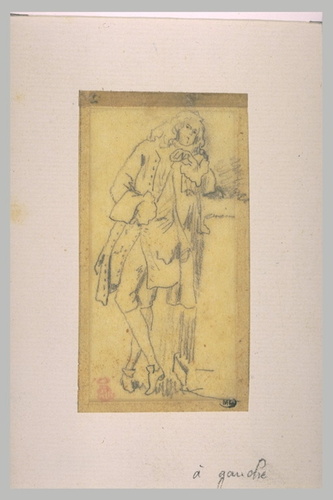 Jean-Baptiste Carpeaux - Jeune homme debout appuyé sur son coude gauche