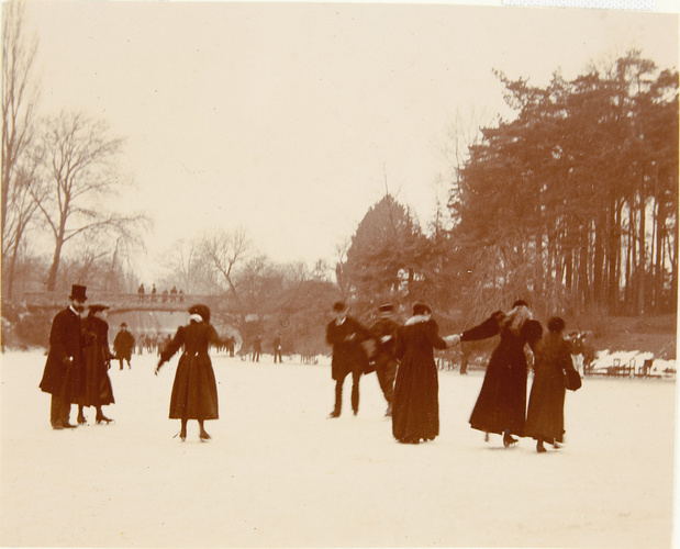 Henri Lemoine - Bois de Boulogne, lac gelé et patineurs