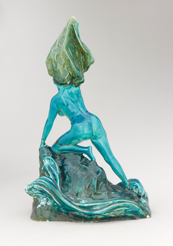 Pierre Delbet - Statuette féminine nue bleue