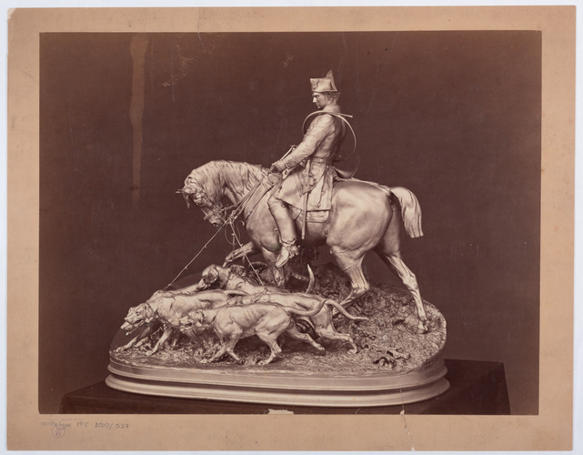 Anonyme - "Valet de chiens à cheval menant sa harde" Pierre-Jules Mène (1810-187...