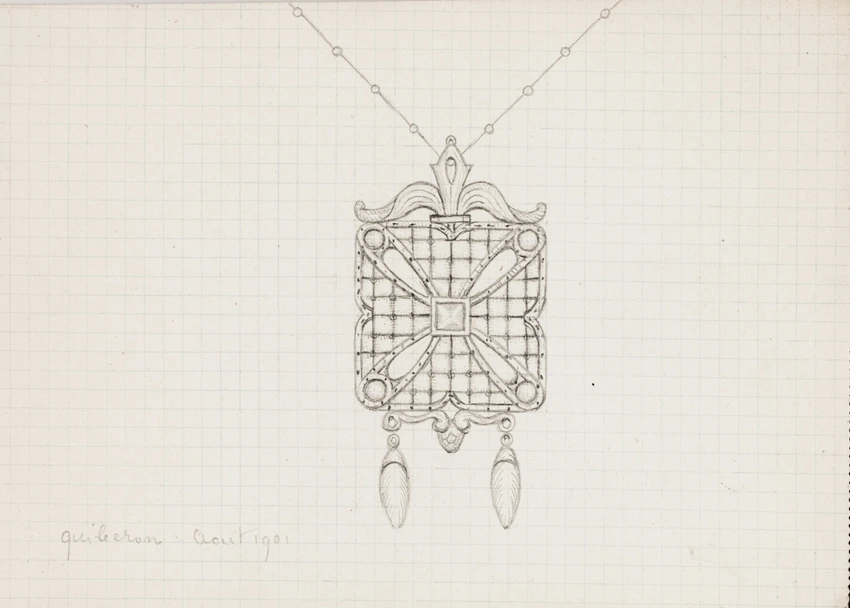 Pendentif Carré Fait Main - Motif Géométrique Sayagata Doré Sur Fond Blanc Verre