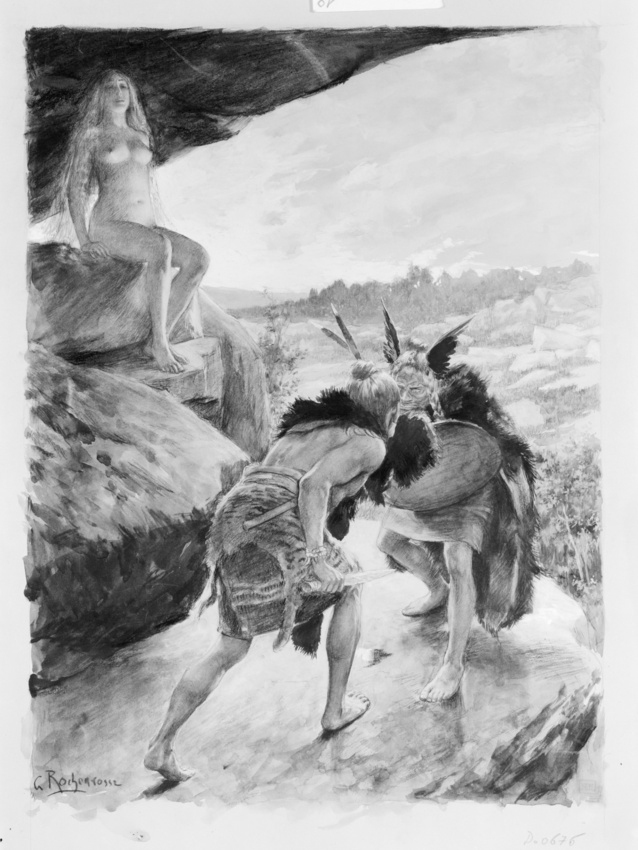Georges Rochegrosse - Combat entre deux hommes de 'l'âge des cavernes'