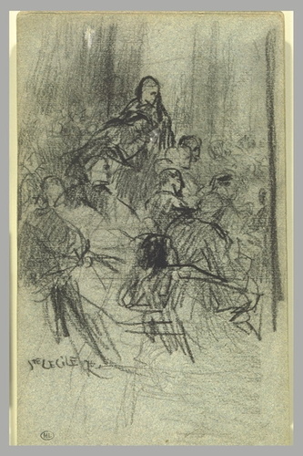 Jean-Baptiste Carpeaux - Assemblée de religieux dans une église