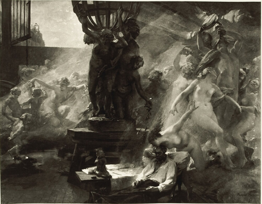 Albert Maignan - Carpeaux. "A l'artiste mourant, les Etres nés de son génie vien...