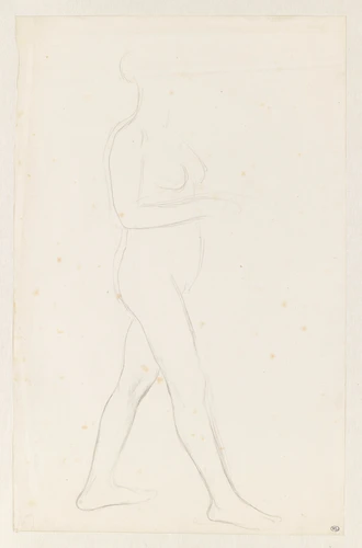 Edgar Degas - Etude de femme nue, debout, de profil à droite. Pour Sémiramis con...