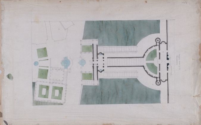 Louis Boitte - Plan de la Villa Farnésia sur le Mont Palatin à Rome
