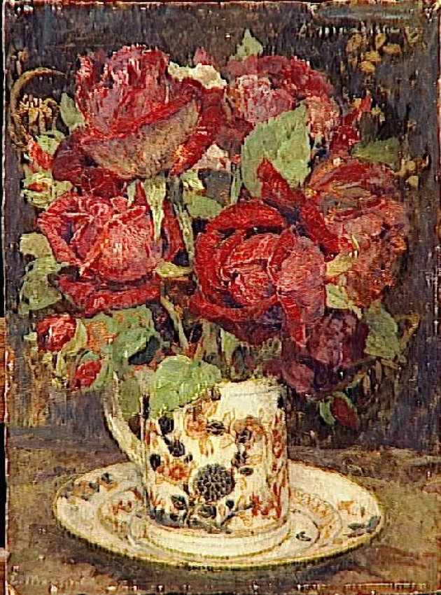 Roses dans une tasse - Edgard Maxence