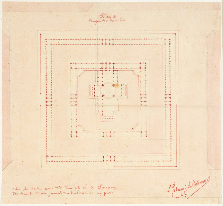 Louis Godineau de la Bretonnerie - Réduction du projet du Temple de marbre, plan