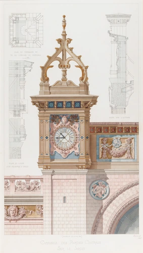 Jean-Camille Formigé - Projet pour l'Exposition universelle de 1889, campanile d...