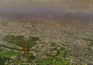 Victor Navlet - Vue générale de Paris, prise de l'Observatoire, en ballon