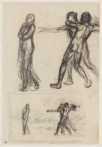 Jean-François Millet - Deux hommes se disputant une jeune femme