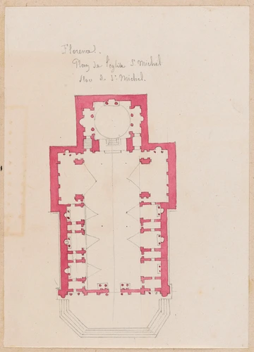 Edouard Villain - Plan de l'église Saint-Michel, place Saint-Michel, Florence