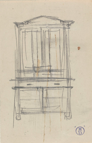 François Garas - Esquisse pour une armoire (recto) ; Esquisse pour un buffet (ve...