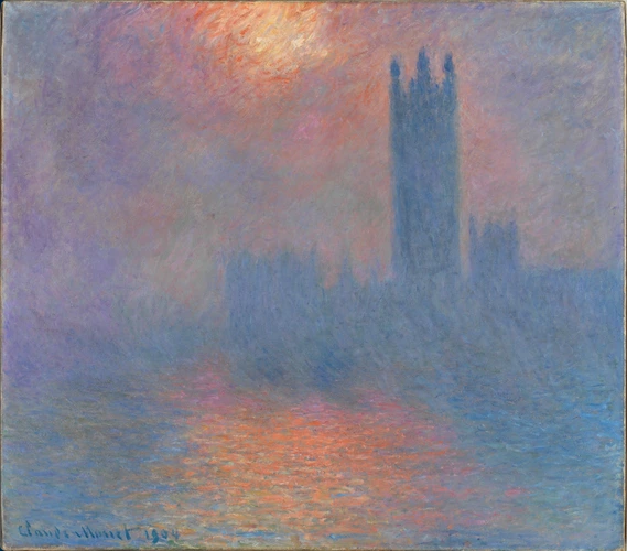 Londres, le Parlement. Trouée de soleil dans le brouillard - Claude Monet
