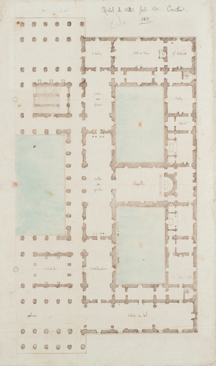 Edouard Villain - Mr Caristie, Plan d’un Hôtel de ville, 1813