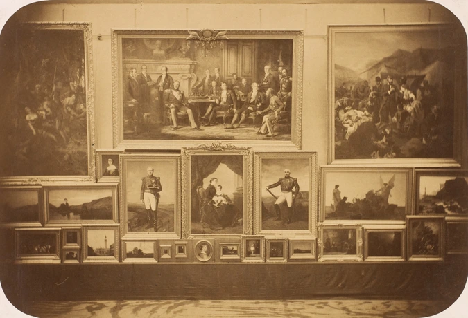 Pierre-Ambroise Richebourg - Salon de 1857, vue d'une salle