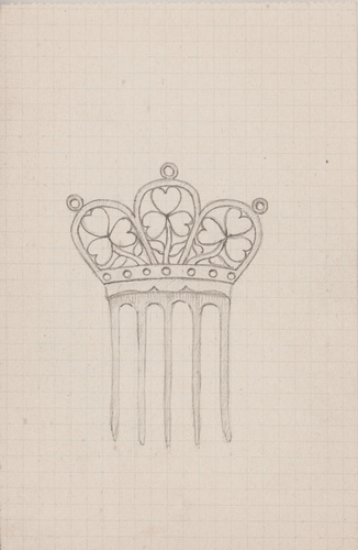 Enguerrand du Suau de la Croix - Peigne à motif de trois trèfles et trois cercle...