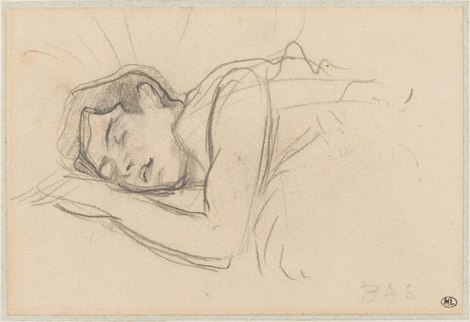 Henri de Toulouse-Lautrec - Femme dormant, la joue droite appuyée sur la main ga...