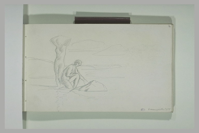Lithographie Art Nouveau De René Ménard (1862-1930) - Femmes Nues Dans Un Paysage D'automne, 1900