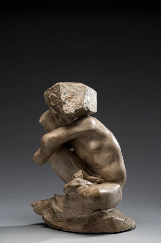 Cariatide tombée portant sa pierre - Auguste Rodin