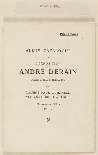 Catalogue de l'exposition André Derain - Anonyme | Musée de l
