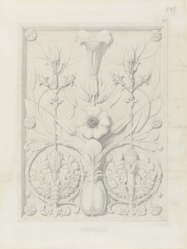 Victor Ruprich-Robert - Etude pour un bas-relief à motifs floraux