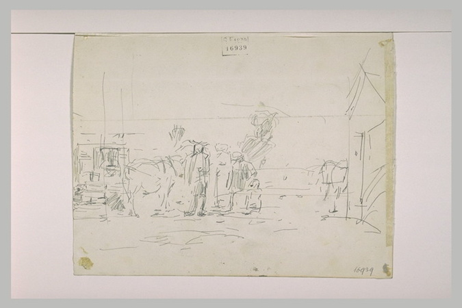 Eugène Boudin - Cour de ferme dans le Finistère