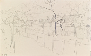 Pierre Bonnard - Paysage en hiver : prairie et maisons