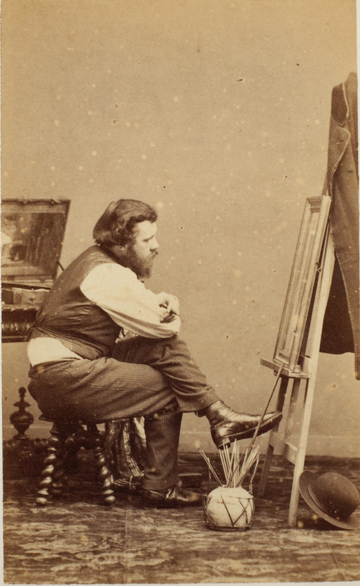 André Adolphe Eugène Disdéri - Portrait d'Edmond Lebel devant un chevalet