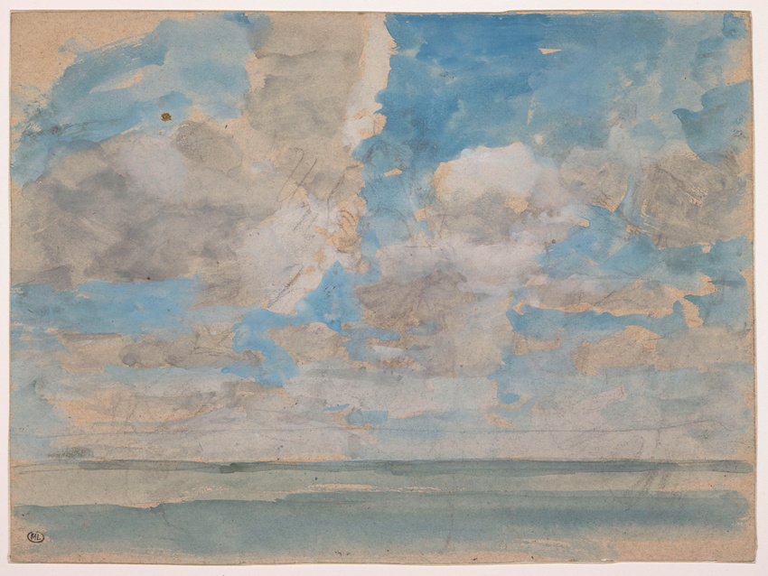 Eugène Boudin - Ciel nuageux au-dessus d'une mer calme