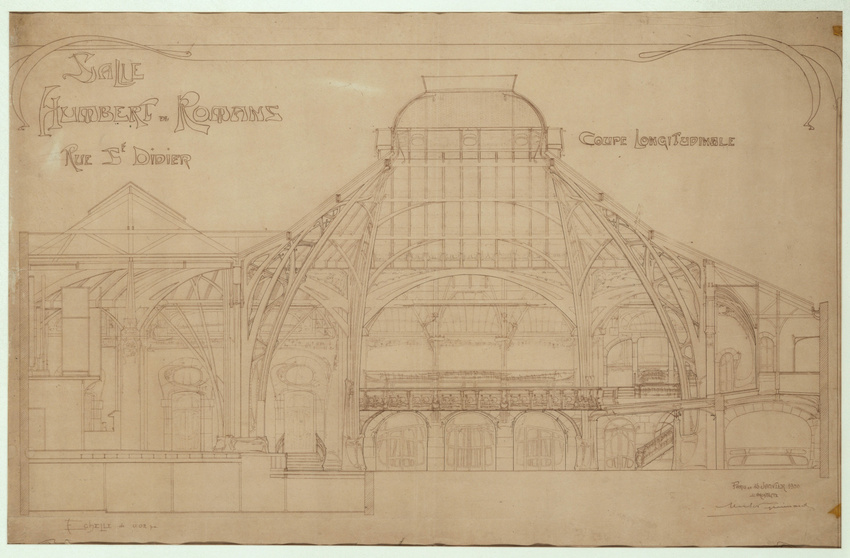 Hector Guimard - Paris 16e, 60 rue Saint-Didier, Salle Humbert de Romans (bâtime...