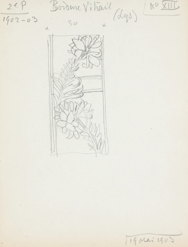 Eugène Grasset - Motifs de lys pour une bordure de vitrail