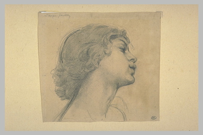 Luc Olivier Merson - Tête d'adolescent, de profil à droite