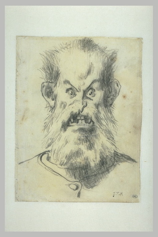 Jean-François Millet - Tête d'homme, hirsute et grimaçante, dit tête de l'ogre