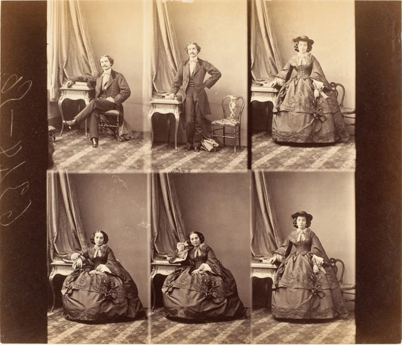 André Adolphe Eugène Disdéri - M. et Mme. Joaquim de Guttiery, en six poses