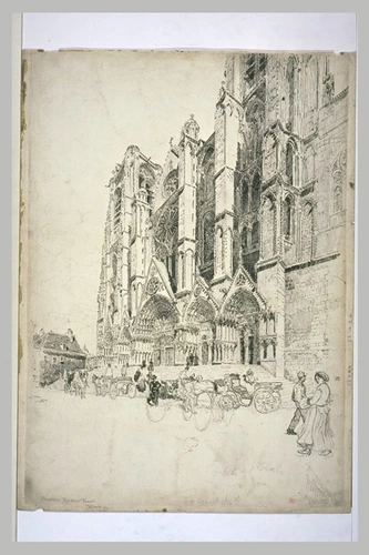 Joseph Pennell - La cathédrale de Bourges : la façade occidentale