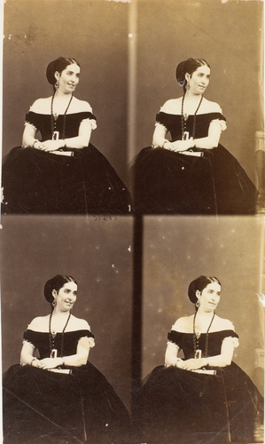 André Adolphe Eugène Disdéri - Mme. Burn en quatre poses assise