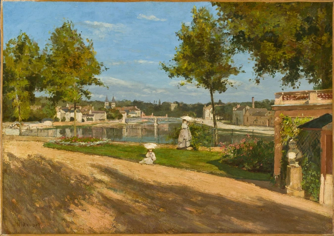 Henri Rouart - La Terrasse au bord de la Seine à Melun