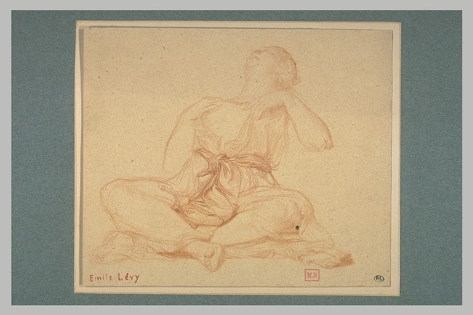 Emile Lévy - Femme vêtue à l'antique, assise
