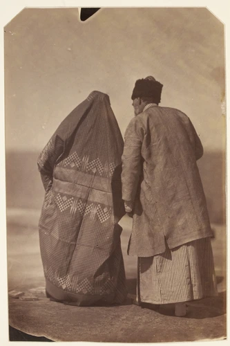 Henry Sauvaire - Portrait d'un couple turc, de dos, marchant