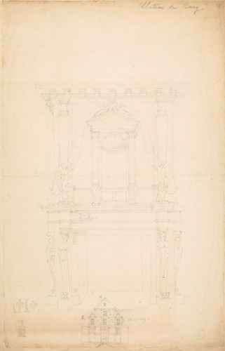 Louis Boitte - Cheminée du château de Madrid et façade du château de Bury