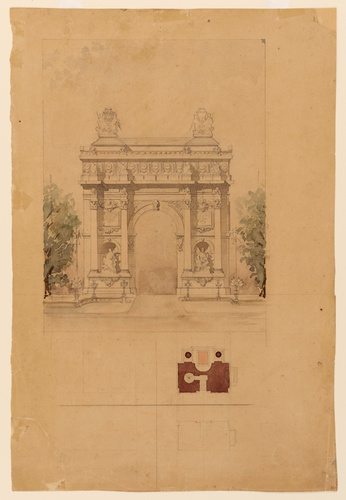 Hector Guimard - Beaux-arts : concours, projet pour un arc de triomphe rappelant...