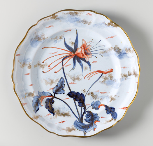Emile Gallé - Assiette, service "Floral" : ancolie