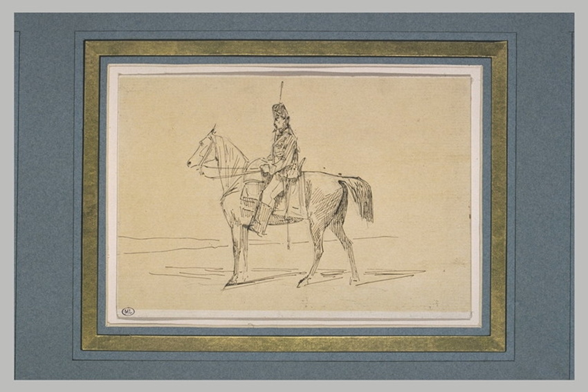 Adolphe Yvon - Chasseur à cheval, de profil à gauche