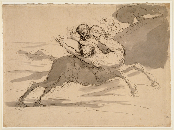 Honoré Daumier - Centaure enlevant une femme