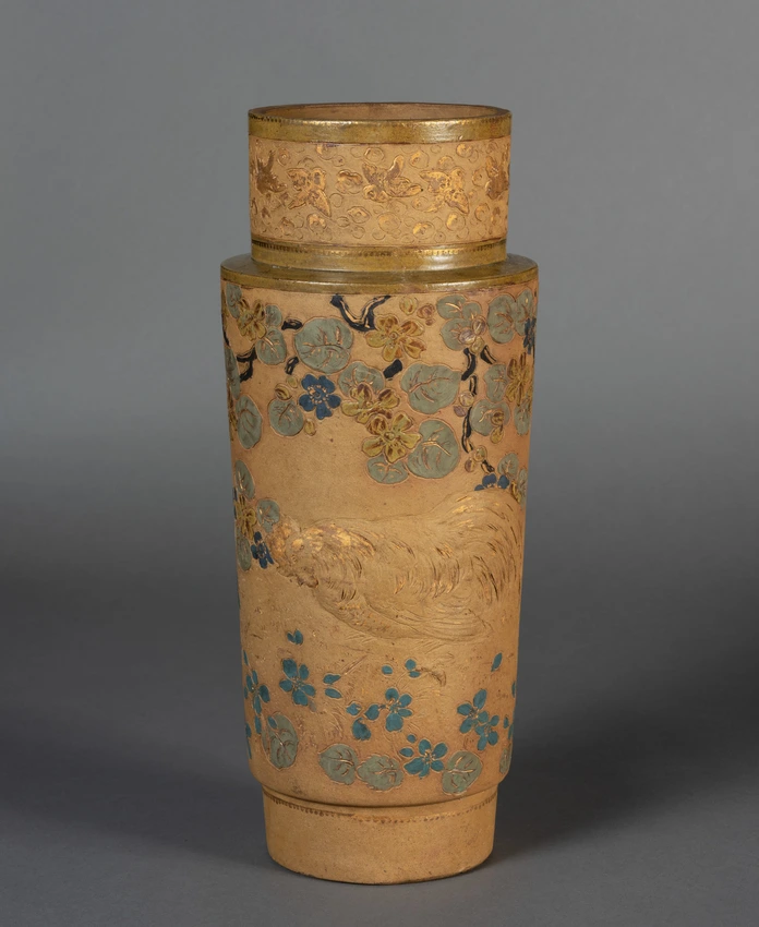 Ernest Chaplet - Vase (d'une paire) à décor japonisant