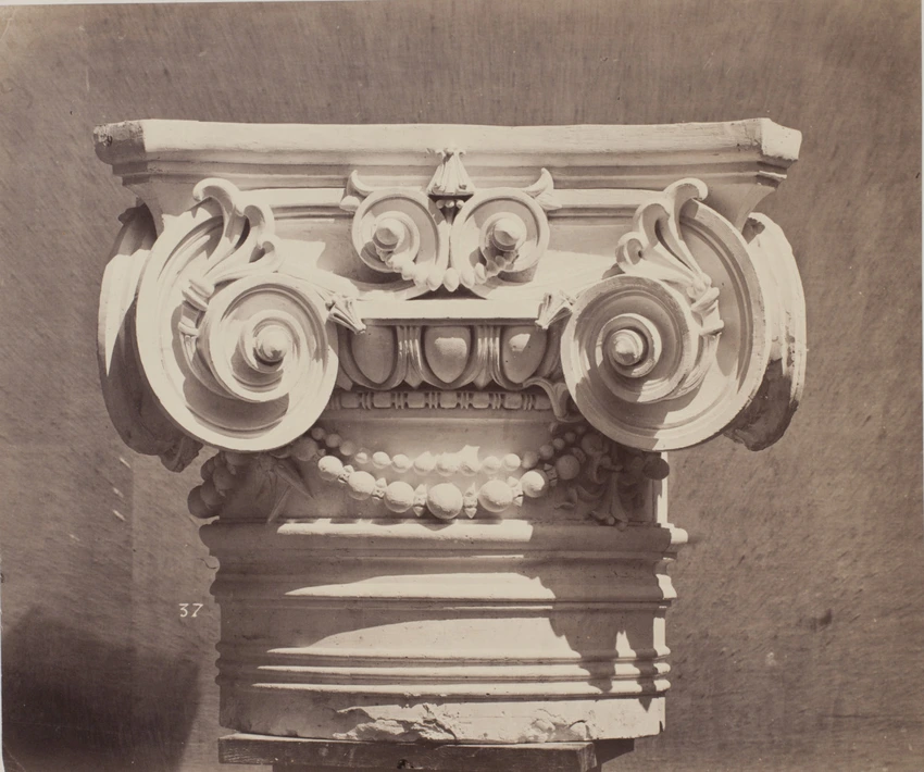 Delmaet & Durandelle - Construction de l'opéra de Paris, Chapiteau à volutes, fr...