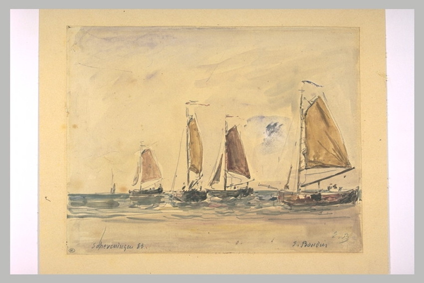 Eugène Boudin - Barques à Scheveninguen